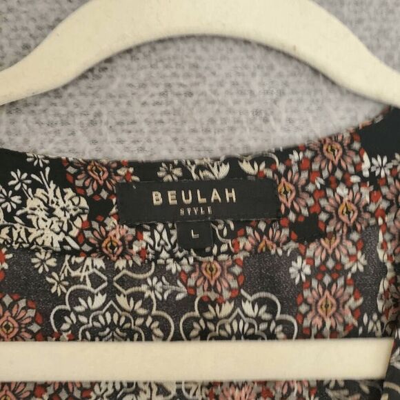 Beulah Style Women's Sheer Lace Details V Neck Floral Maxi Dress Large - Picture 4 of 6